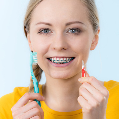 brushing and flossing